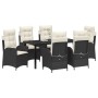 Conjunto de Comedor de Jardín 7 pcs Negro ratán sintético