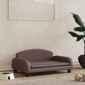 Brown synthetic leather dog bed 70x45x30 cm by vidaXL, Beds for dogs - Ref: Foro24-171967, Price: 70,23 €, Discount: %