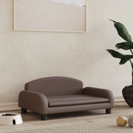 Braunes Hundebett aus Kunstleder, 70x45x30 cm von vidaXL, Betten für Hunde - Ref: Foro24-171967, Preis: 71,41 €, Rabatt: %