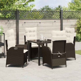 Conjunto de Comedor de Jardín 5 pcs Marrón ratán sintético Conjunto de Comedor de Jardín 5 pcs Marrón ratán sintético