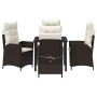 Conjunto de Comedor de Jardín 5 pcs Marrón ratán sintético