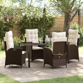 Conjunto de Comedor de Jardín 5 pcs Marrón ratán sintético Conjunto de Comedor de Jardín 5 pcs Marrón ratán sintético