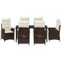 Conjunto de Comedor de Jardín 7 pcs Marrón ratán sintético