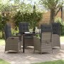 Conjunto de Comedor de Jardín 5 pcs Gris ratán sintético