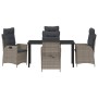 Conjunto de Comedor de Jardín 5 pcs Gris ratán sintético