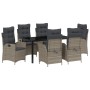 Conjunto de Comedor de Jardín 7 pcs Gris ratán sintético