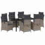 Conjunto de Comedor de Jardín 7 pcs Gris ratán sintético