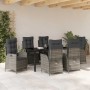 Conjunto de Comedor de Jardín 7 pcs Gris ratán sintético