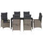 Conjunto de Comedor de Jardín 7 pcs Gris ratán sintético