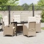 Conjunto de Comedor de Jardín 5 pcs Beige ratán sintético
