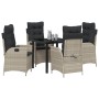 Conjunto de Comedor de Jardín 5 pcs Gris Claro ratán sintético