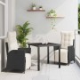 Conjunto de Comedor de Jardín 3 pcs Negro Poliratán