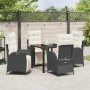 Conjunto de Comedor de Jardín 5 pcs Negro Poliratán