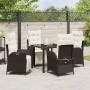 Conjunto de Comedor de Jardín 5 pcs Marrón Poliratán