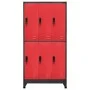 Anthracite gray and red steel locker 90x45x180 cm by vidaXL, Lockers and storage cabinets - Ref: Foro24-339801, Price: 326,02...