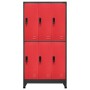 Anthrazitgrauer und roter Stahlspind 90x45x180 cm von vidaXL, Schließfächer und Lagerschränke - Ref: Foro24-339801, Preis: 33...