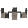 Conjunto de Comedor de Jardín 5 pcs Gris Poliratán