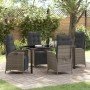 Conjunto de Comedor de Jardín 5 pcs Gris Poliratán