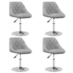 Drehbare Esszimmerstühle, 4 Einheiten, hellgrauer Samt von vidaXL, Essstühle - Ref: Foro24-3088758, Preis: 222,35 €, Rabatt: %