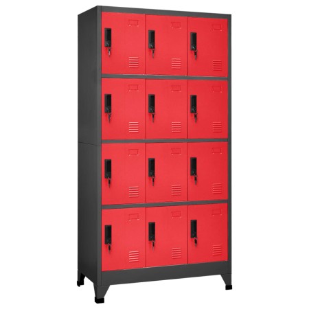 Anthrazitgrauer und roter Stahlspind 90x45x180 cm von vidaXL, Schließfächer und Lagerschränke - Ref: Foro24-339817, Preis: 29...