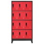 Anthracite gray and red steel locker 90x45x180 cm by vidaXL, Lockers and storage cabinets - Ref: Foro24-339817, Price: 298,14...