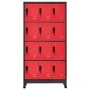 Anthracite gray and red steel locker 90x45x180 cm by vidaXL, Lockers and storage cabinets - Ref: Foro24-339817, Price: 326,35...