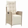 Conjunto de Comedor de Jardín 5 pcs Beige Poliratán