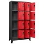 Anthracite gray and red steel locker 90x45x180 cm by vidaXL, Lockers and storage cabinets - Ref: Foro24-339817, Price: 326,35...