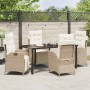 Conjunto de Comedor de Jardín 5 pcs Beige Poliratán