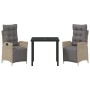 Conjunto de Comedor de Jardín 3 pcs Beige Poliratán