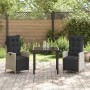 Conjunto de Comedor de Jardín 3 pcs Gris Claro Poliratán