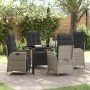 Conjunto de Comedor de Jardín 5 pcs Gris Claro Poliratán