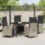 Conjunto de Comedor de Jardín 5 pcs Gris Claro Poliratán