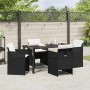 Conjunto de Comedor de Jardín 5 pcs Negro ratán sintético