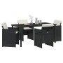 Conjunto de Comedor de Jardín 5 pcs Negro ratán sintético