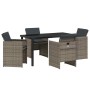 Conjunto de Comedor de Jardín 5 pcs Gris ratán sintético