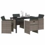 Conjunto de Comedor de Jardín 5 pcs Gris ratán sintético