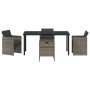 Conjunto de Comedor de Jardín 5 pcs Gris ratán sintético