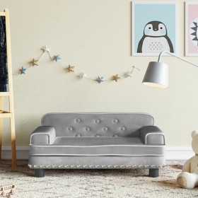 Sofá para niños de terciopelo gris claro 70x45x30 cm