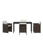Conjunto de Comedor de Jardín 5 pcs Marrón ratán sintético
