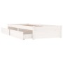 Weißer Bettrahmen mit Schubladen 75x190 cm von vidaXL, Betten und Lattenroste - Ref: Foro24-3103454, Preis: 165,03 €, Rabatt: %