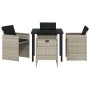 Conjunto de Comedor de Jardín 5 pcs Gris Claro ratán sintético