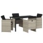 Conjunto de Comedor de Jardín 5 pcs Gris Claro ratán sintético