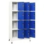 Grauer und blauer Stahlschrank 90x45x180 cm von vidaXL, Schließfächer und Lagerschränke - Ref: Foro24-339818, Preis: 336,73 €...