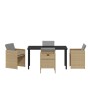 Conjunto de Comedor de Jardín 5 pcs Beige ratán sintético