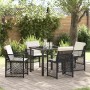 Conjunto de Comedor de Jardín 5 pcs Negro ratán sintético