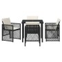 Conjunto de Comedor de Jardín 5 pcs Negro ratán sintético