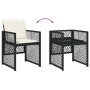 Conjunto de Comedor de Jardín 5 pcs Negro ratán sintético