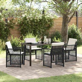 Conjunto de Comedor de Jardín 5 pcs Negro ratán sintético Conjunto de Comedor de Jardín 5 pcs Negro ratán sintético