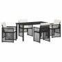 Conjunto de Comedor de Jardín 5 pcs Negro ratán sintético
